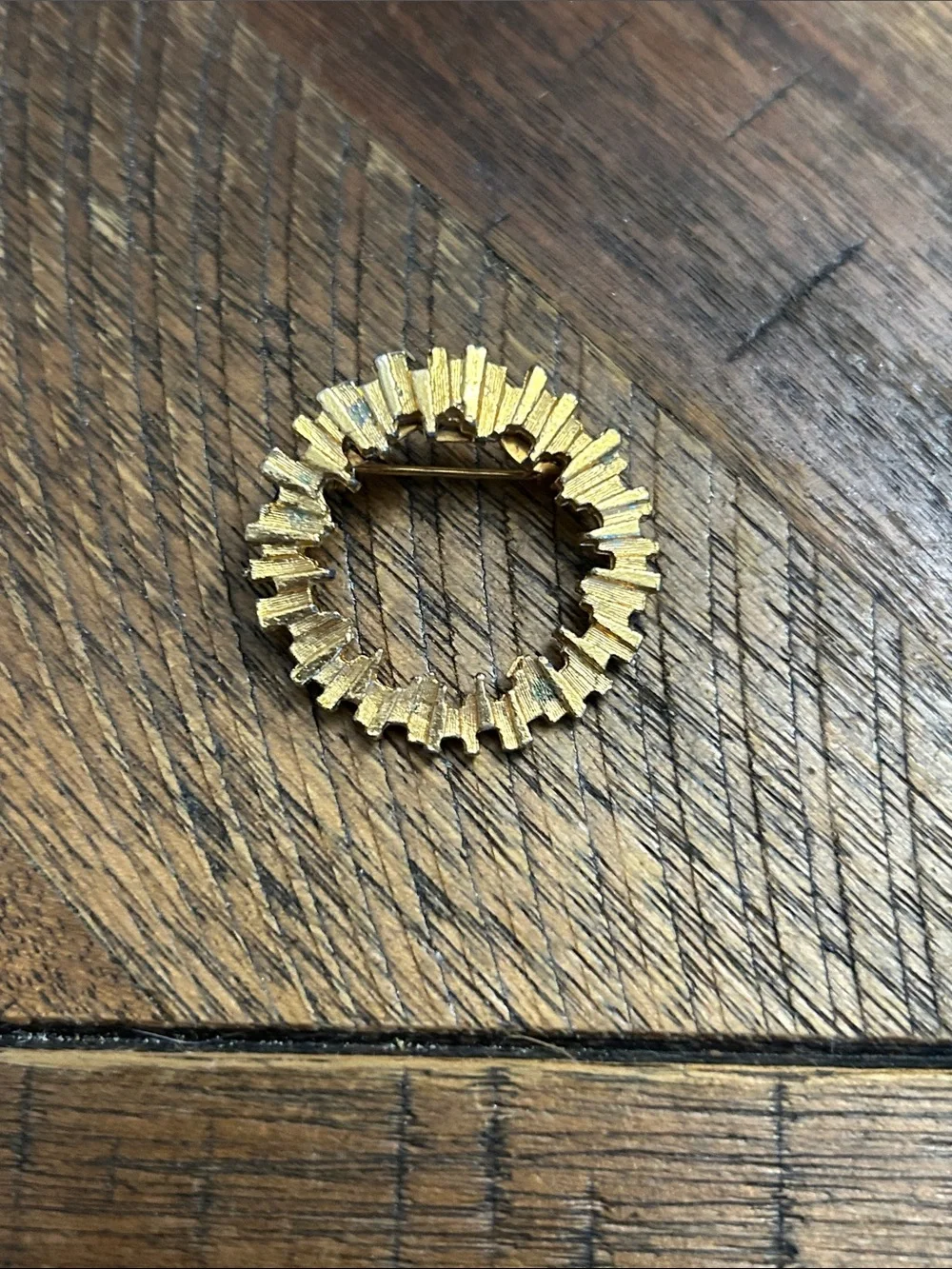 Gold-Tone Sunburst Circle Brooch - Women Jewelry